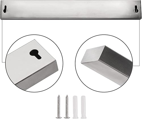 Miniatura 8 de Enkrio Tira magnética para cuchillos  Soporte magnético de acero inoxidable mejorado de 15.7 pulgadas para pared con tipo 3M, estante de barra