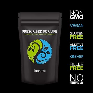 Prescribed For Life Inositol Powder | All Natural Vitamin B8 | Inositol Dietary Supplement | Vegan, Gluten Free, Non GMO (1 kg / 2.2 lb)