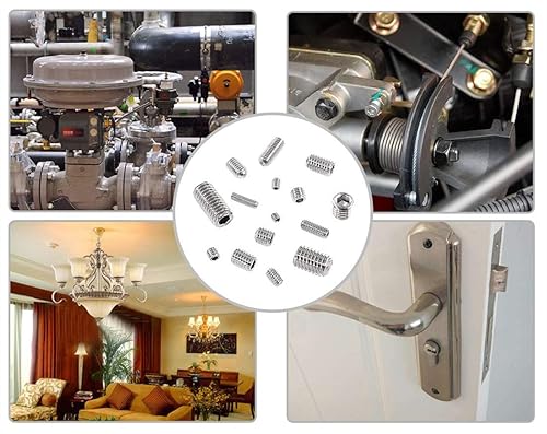 Miniatura 6 de 24 tipos #2-56 a 3/8-16 SAE 304-acero inoxidable interno Hex Drive Cup-Point Set Tornillos Surtido Kit