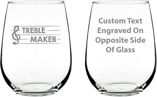 Miniatura 6 de Treble Maker  Stemless Wine Glass - Cute Funny Music Teacher Gifts for Women and Men - Fun Unique Musical Decor - Large