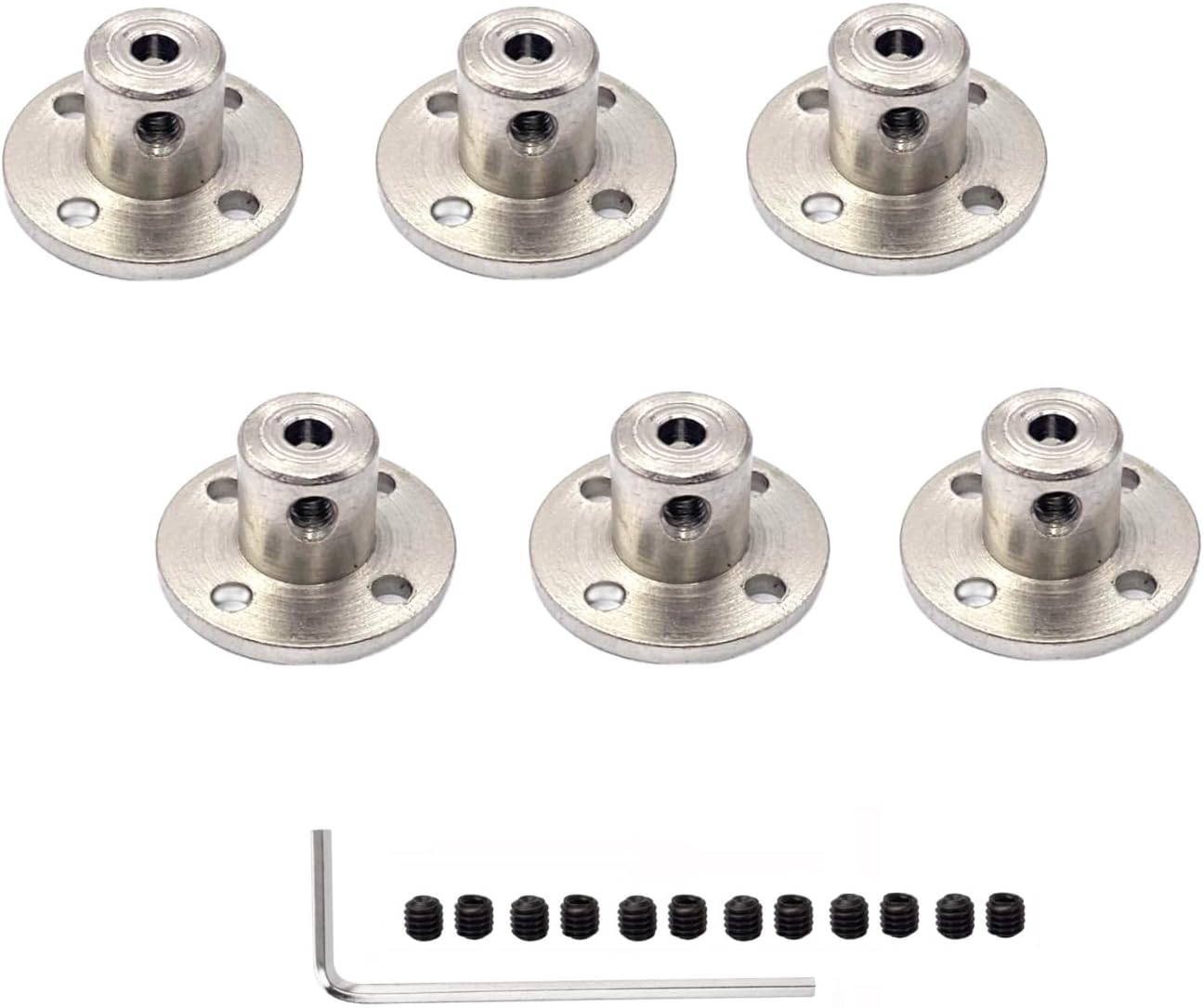 6 Pcs 3.17mm Flange Shaft Coupling,High Hardness Rigid Flange Coupling Motors Guide Shaft Support Coupler for DIY Project RC Model Motors