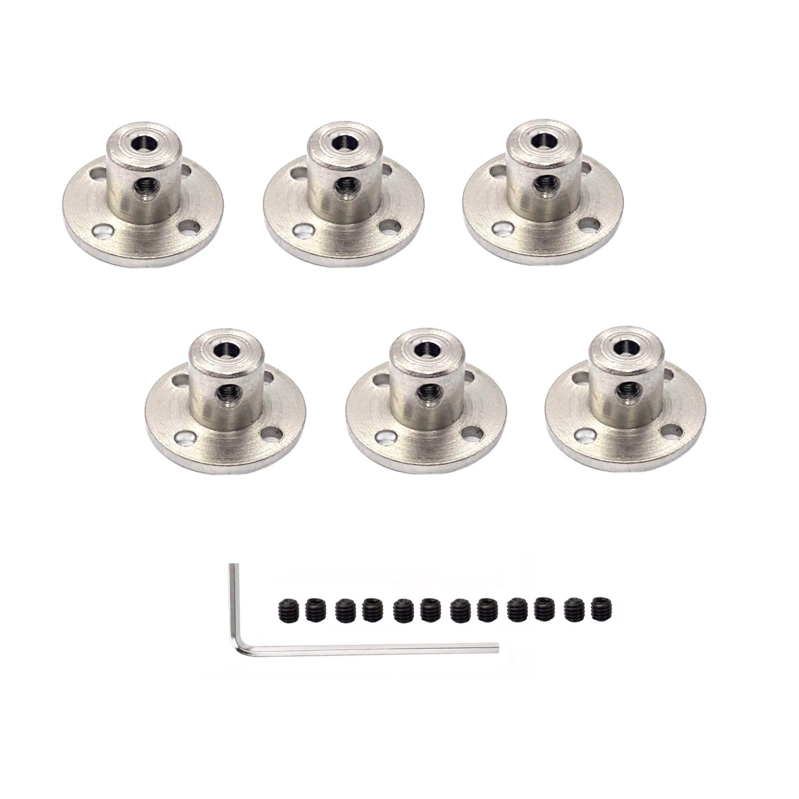 6 Pcs 3.17mm Flange Shaft Coupling,High Hardness Rigid Flange Coupling Motors Guide Shaft Support Coupler for DIY Project RC Model Motors