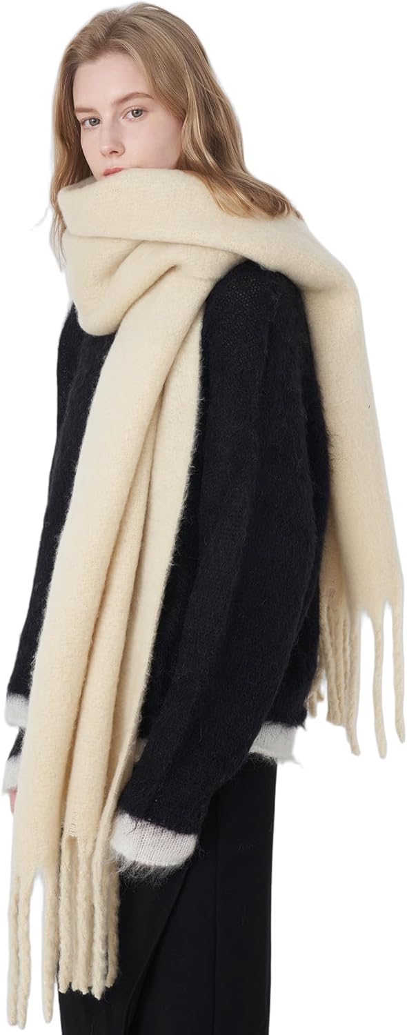 Oversized Winter Scarf for Women, Warm Thick Chunky Blanket Scarves, Soft Cozy Cashmere Feel Shawl Wrap Cold Weather