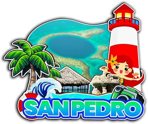 Imán de San Pedro Belice para nevera de madera 3D, monumentos de viaje, coleccionables, recuerdos, decoración hecha a mano, 2300