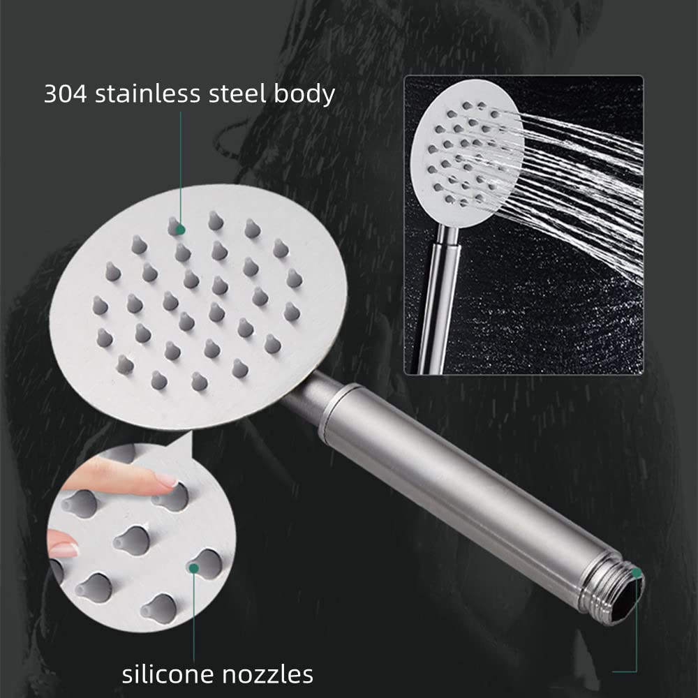 Wall Mounted Bathroom Shower Faucet Set, Stainless Steel Rainfall Handheld Shower Head System (Valve Body and Trim Included) - Image 4