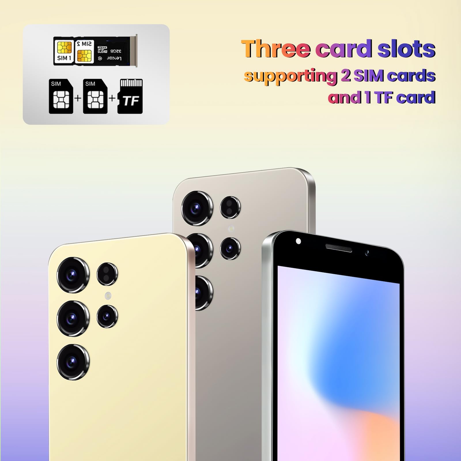 Telefono 4GLTE, doppia SIM + scheda TF, schermo da 5.0 pollici, doppia fotocamera, 2GRAM + 16GROM, estensione TF da 128GB, telefono senza contratto, per utenti principianti (T27grey)