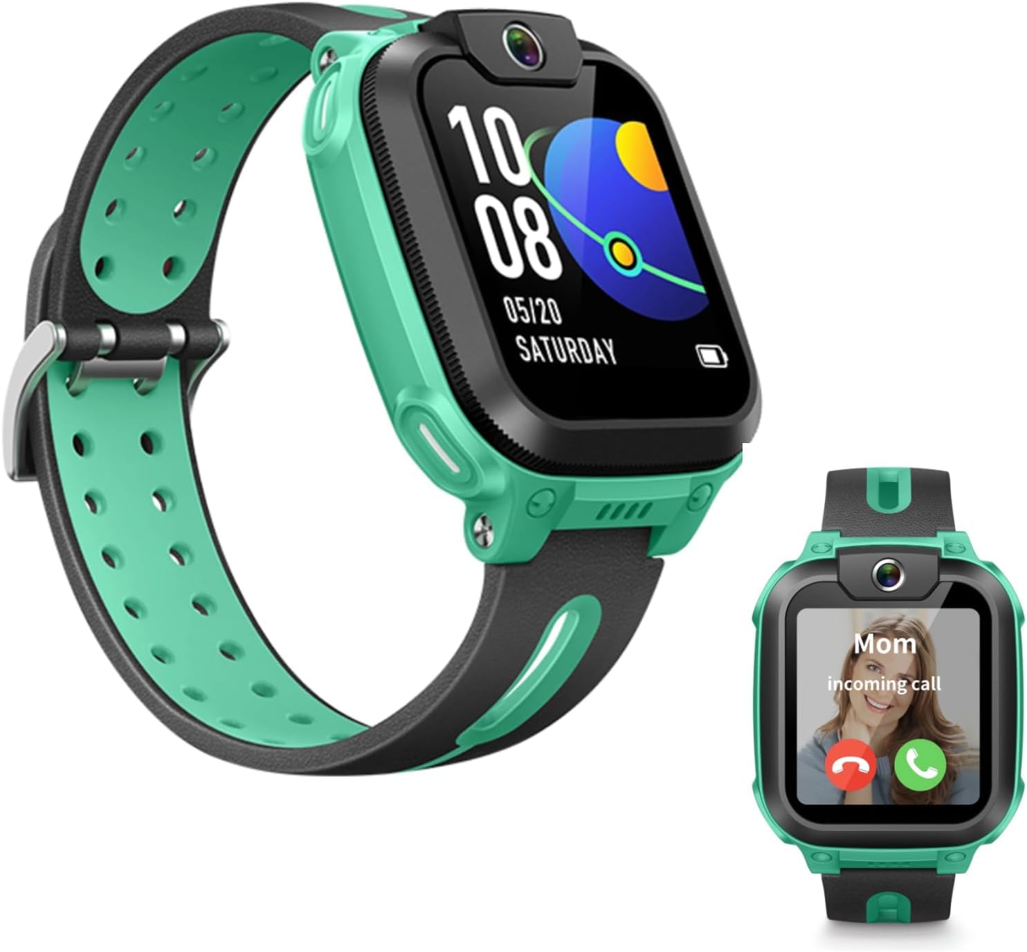 imoo Z1 Reloj Inteligente para Niños, 4G Video y Llamadas Reloj Teléfono con Seguimiento GPS, Resistencia al Agua IPX8, Batería Duradera, Modo de Clase, Rechazo de Extraños, Chat Familiar (Verde)