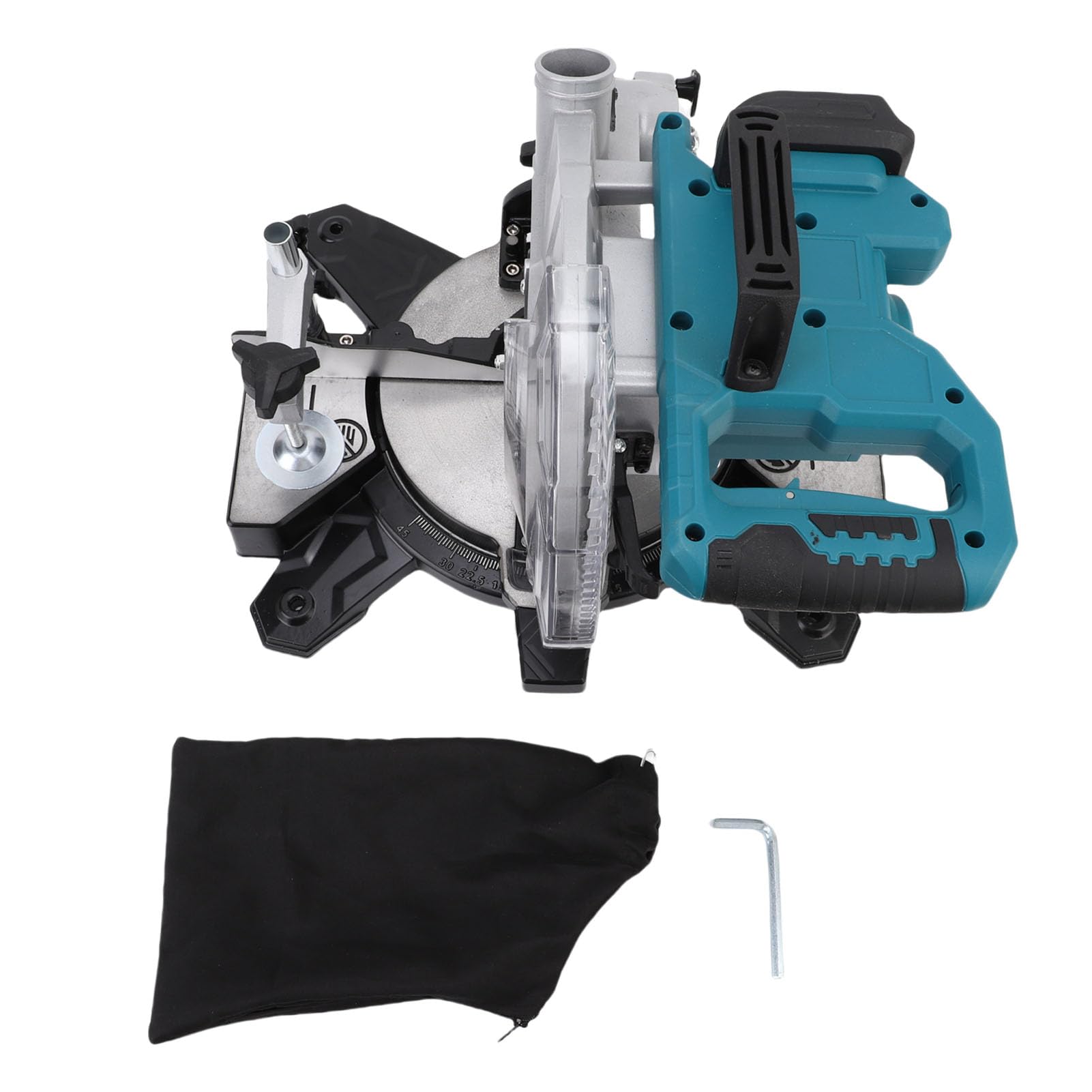 SIXRUN Sierra Ingletadora Eléctrica Sierra Ingletadora Inalámbrica con Motor sin Escobillas Hoja 24T de 8 Pulgadas 3600 RPM Diseño Deslizante Biselado de 0 a 45 Grados para Carpinteros de Renovación