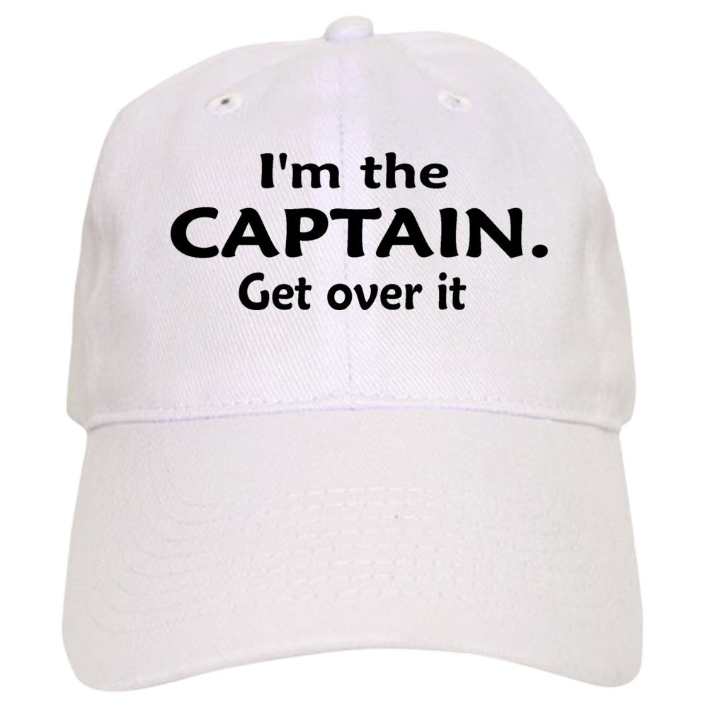 CafePress I'm The Captain. GET Over IT Cap Unique Adjustable Baseball Hat White