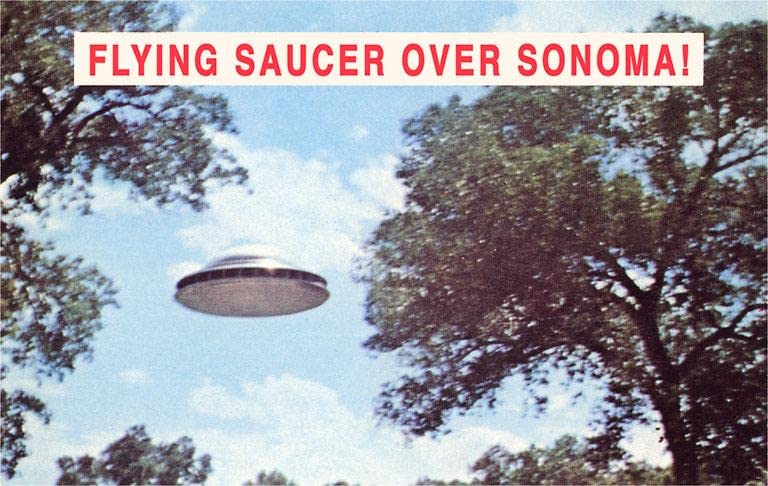 Found Image Press - Flying Saucer over Sonoma - Vintage Image
