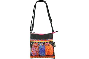 Laurel Burch Crossbody Purse Zipper Top 10"x10", Feline Friends