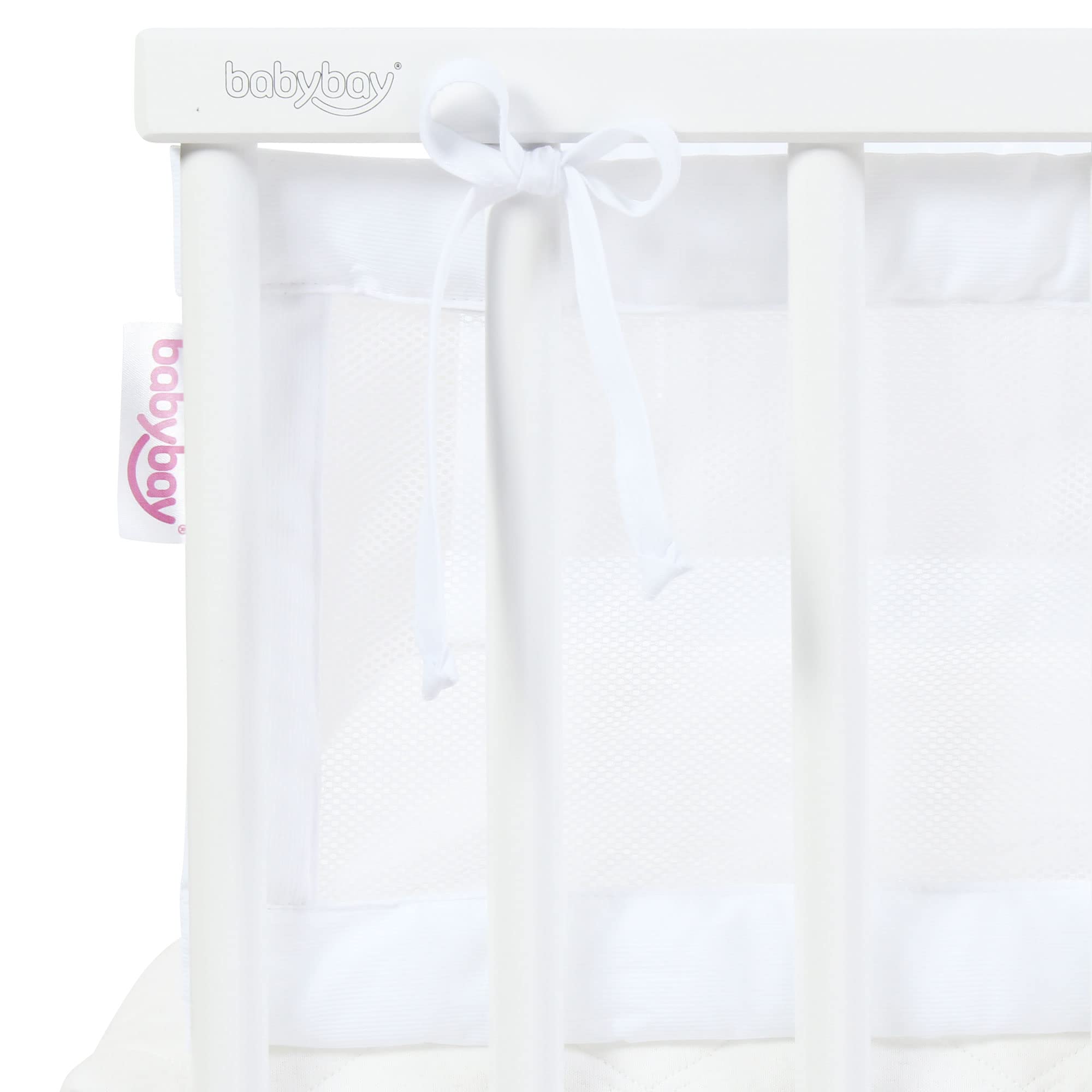 babybay Tour de lit en maille piquée pour modèle Boxspring XXL, blanc