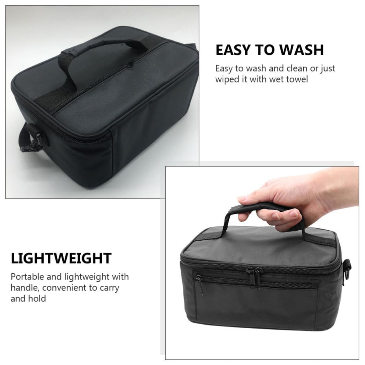 Bolsa Térmica para Almuerzo de 20l Tela Oxford Resistente y Ligera, Diseño Asa para Camping y Escuela, Bolsa Bento Portátil y Duradera