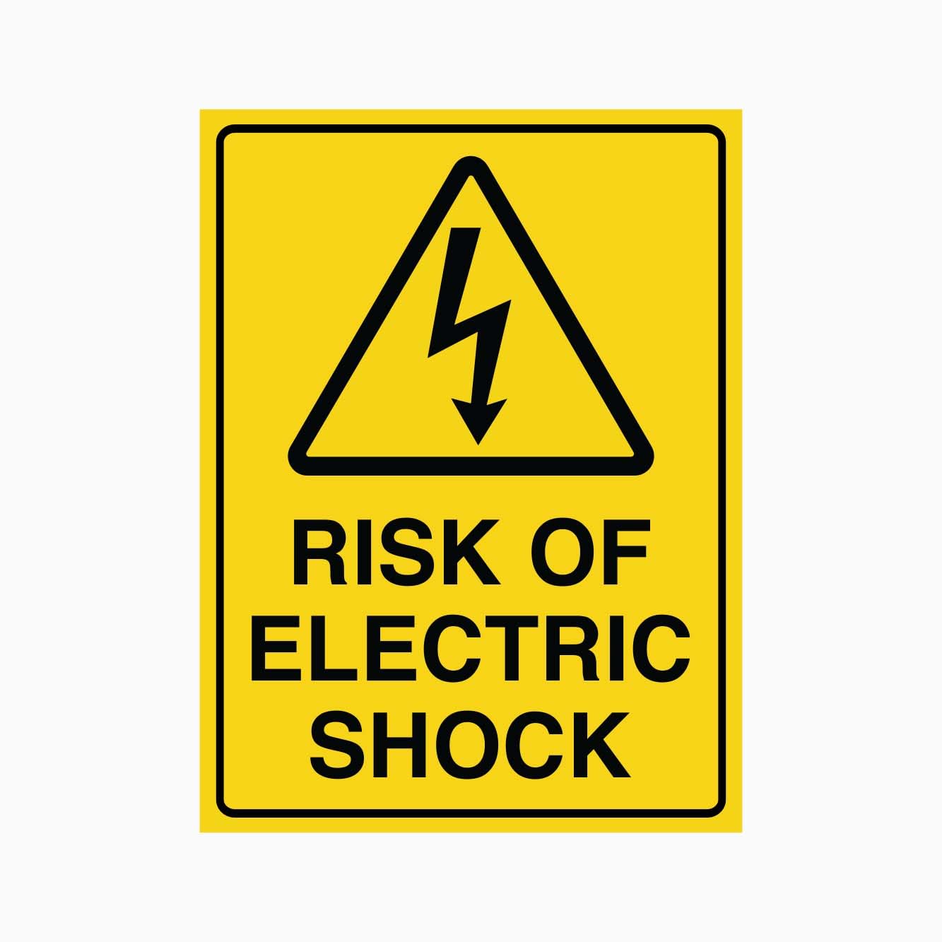 RISK OF ELECTRIC SHOCK Sign Workplace Metal Tin Sign 8 x 12 inch for Industrial & Commercial Series