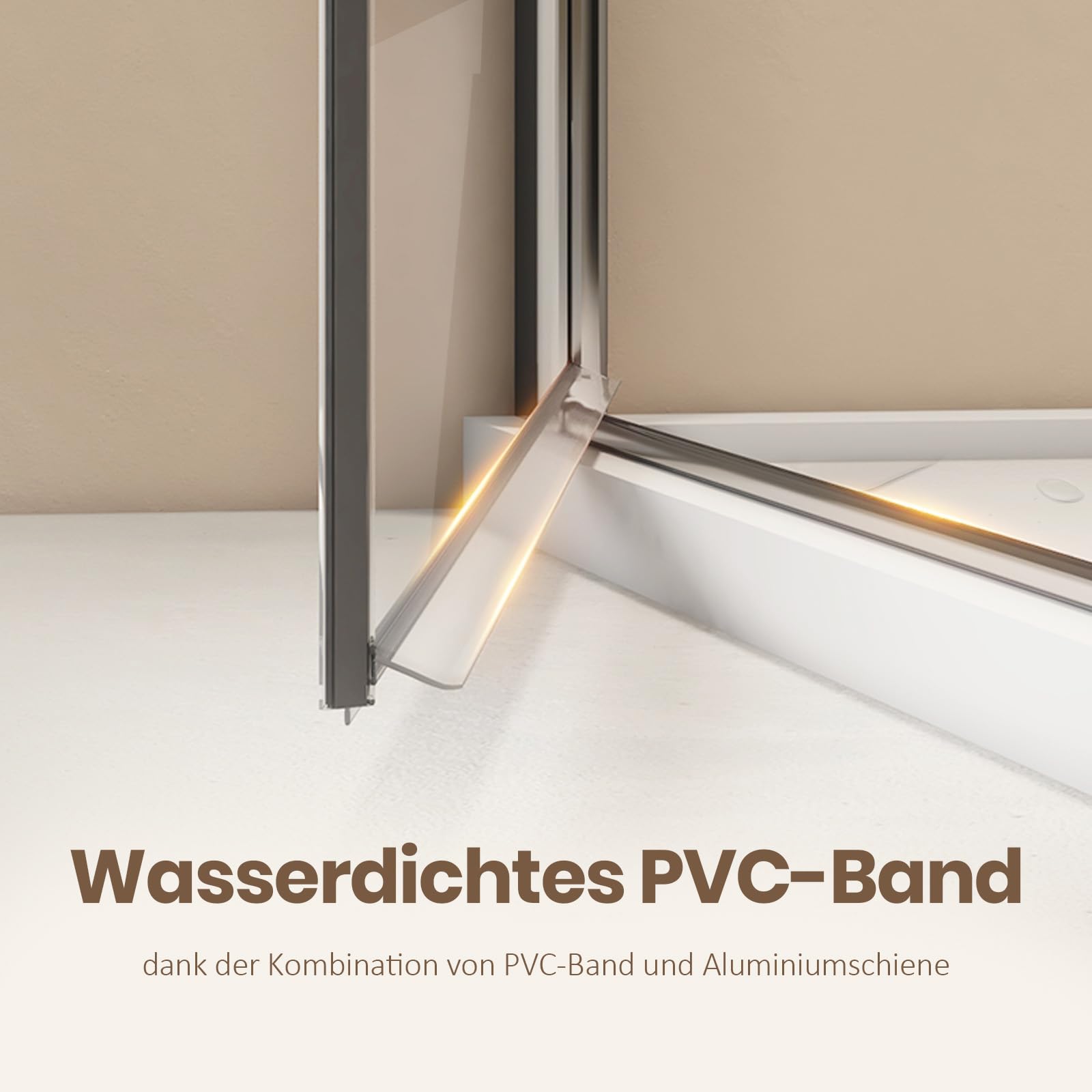 EMKE Duschtür Falttür 80x195 cm Duschabtrennung zum Falten 6 mm ESG-Sicherheitsglas Faltbare Duschwand für Nische Bad