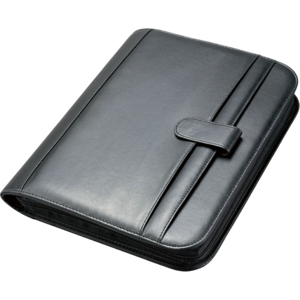 Portablocco in finta pelle con anelli Juscha - 28,5x4,5x35,7 cm - nero - 30040