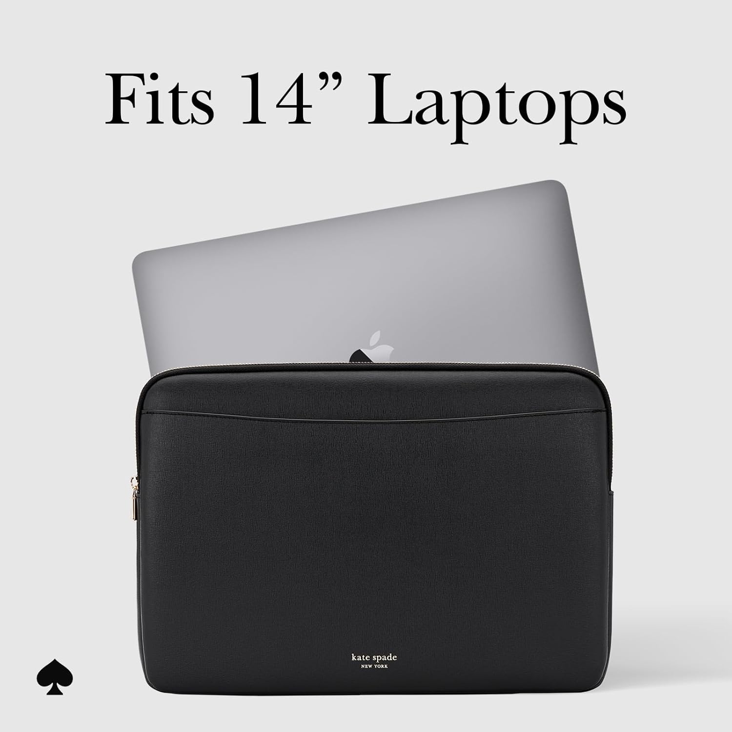 kate spade new york Saffiano Laptop Sleeve 14 Inch - Black - Compatible with All MacBook M Series Devices up to 14 Inch - Image 2