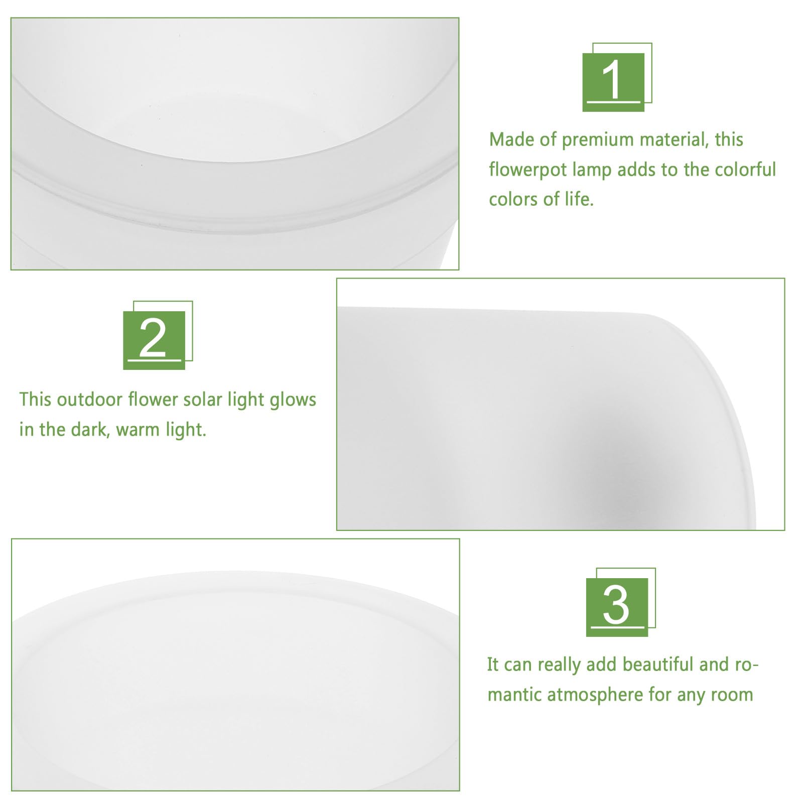 Vaso da Fiori Solare Luce LED Bianca, Resistente all'Acqua in ABS, Lampada Decorativa da Giardino Creativa per Esterni e Illuminazione Notturna Elegante