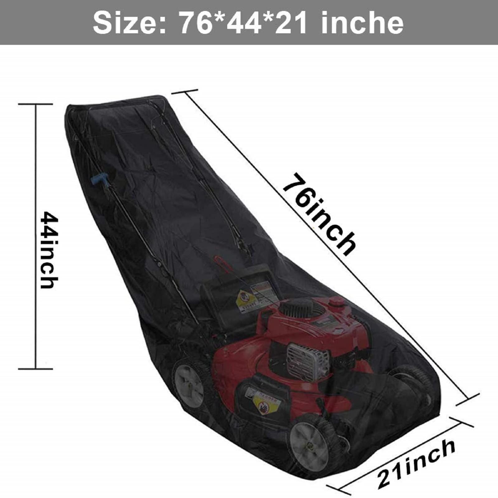Vegena Housse de Tondeuse à Gazon, Couverture de Tondeuse à Gazon, Housse Tondeuse Etanche Anti-Poussière Oxford 210D, pour l'extérieur avec Cordon de Serrage et sac de Rangement , 190x65x100cm