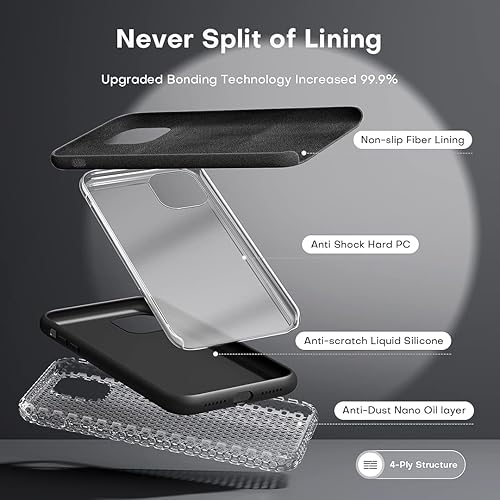 Miniatura 2 de TOCOL Funda 5 en 1 para iPhone 13 Pro, con 2 protectores de pantalla + 2 protectores de lente de cámara, funda delgada de silicona para iPhone 13