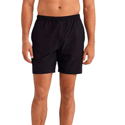 Rhone Men's 7" Essentials Training Short Unlined, Recycled Polyester Fabric, Elastic Waist with Interior Drawcord (Jet Black, XX-Large)