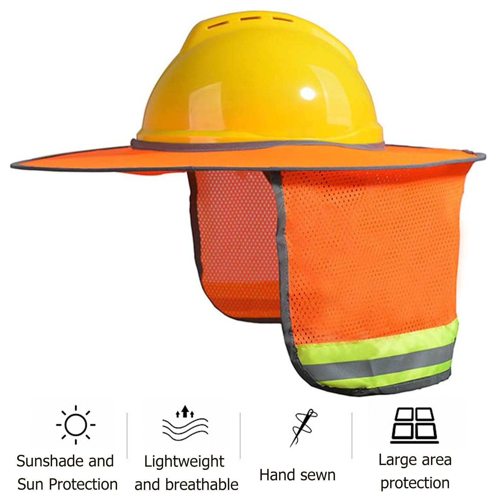 Visiera Parasole per Elmetto Protettivo,Cappello Duro Visiera Parasole Accessorio Cappello Duro Casco Riflettente Scudo Collo Per Casco Ad Alta Visibilità Per Casco Da Cantiere
