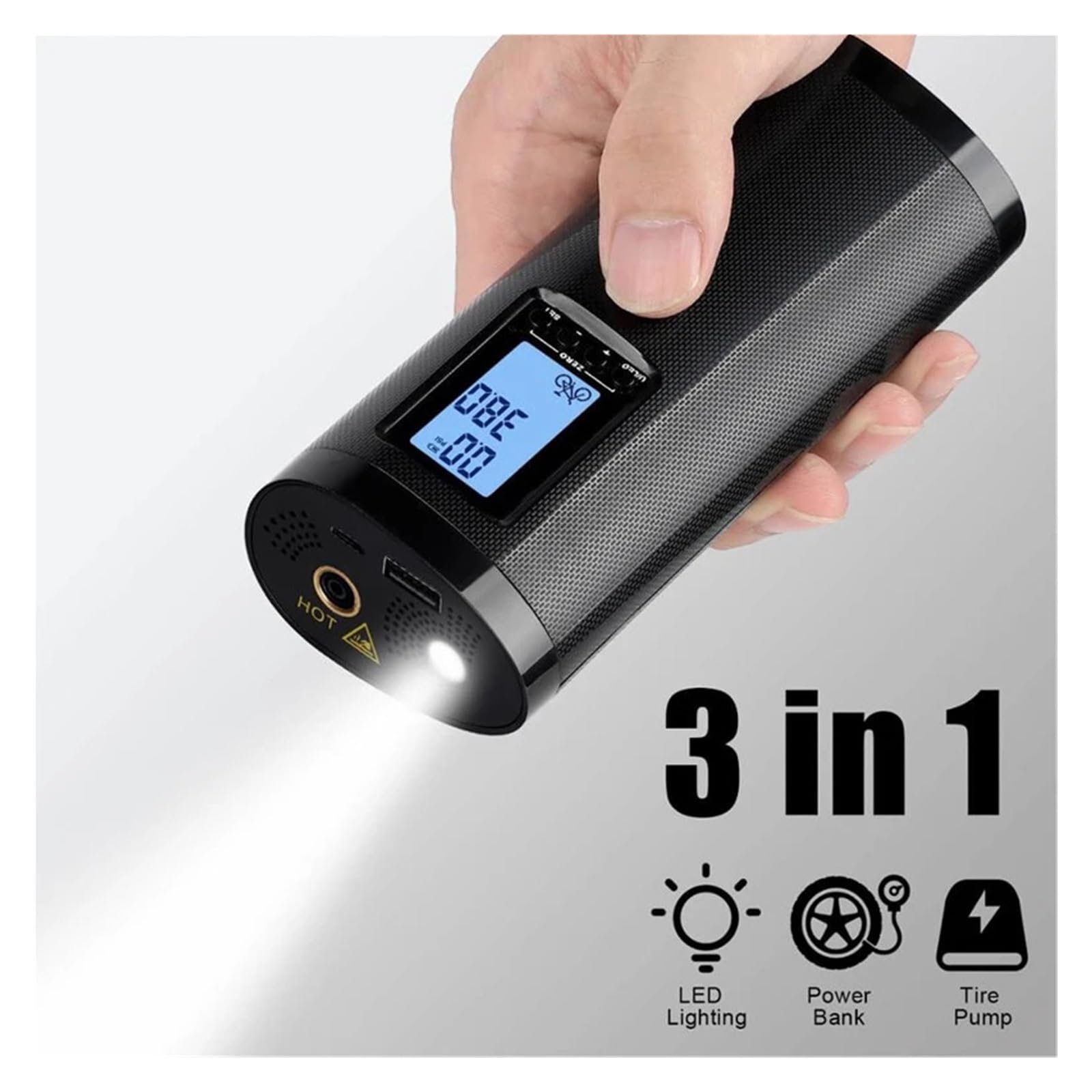 Inteligentny Rower Elektryczna Pompka Inflatora 12V Sprężarka Powietrza Samochodowa Inflator Opon Bezprzewodowa Pompka Do Opon Do Roweru Piłki Samochodowe Nadmuchiwane Koło Rapid Inflator(B)