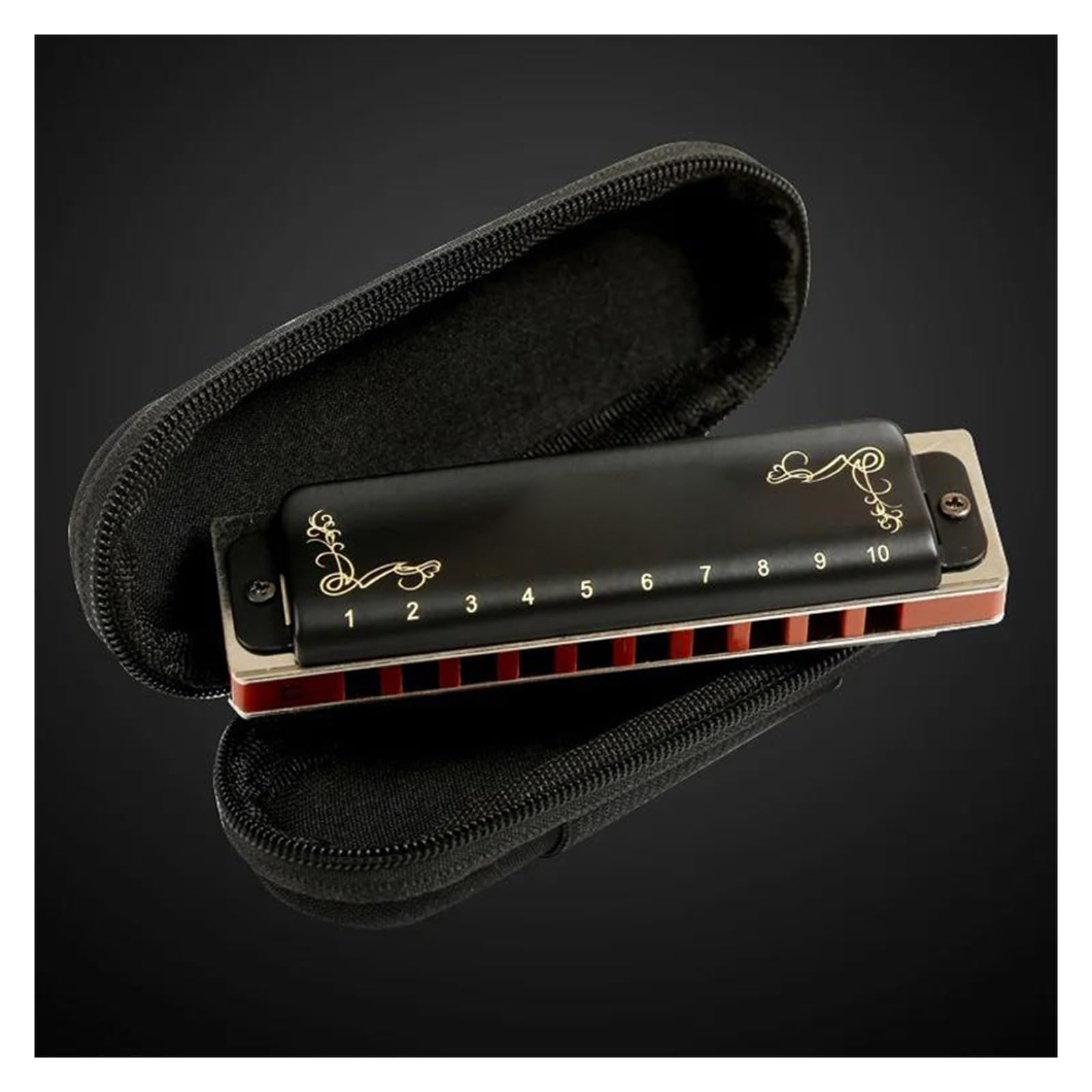 Harmonijka Ustna Dla Początkujących Z Wieloma Tonami Do Wyboru Z Harmonijki Diatonic Blues Harp Good Harmonica(Black-Am)