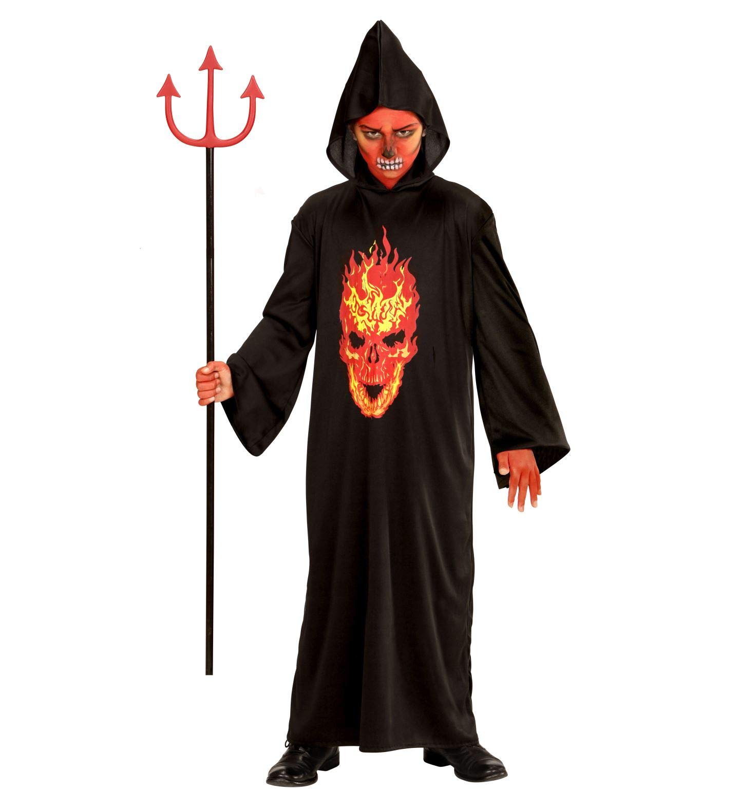Widmann Gifts Children's Costume Skeleton Master, Hooded Robe, Size 158, Black