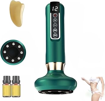 QUROXO Cellulite Tool - Handheld Cellulite Massager,Cellulit Massager, 12 Suction Modes Rechargeable & Cordless varially Anti Cellulites Massage for Arms, Legs, Back Green