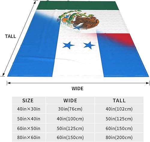 Miniatura 3 de Manta ligera de franela de forro polar con la mitad de México, mitad de México, manta cálida y acogedora para ropa de cama y sofá de invierno, 50 x