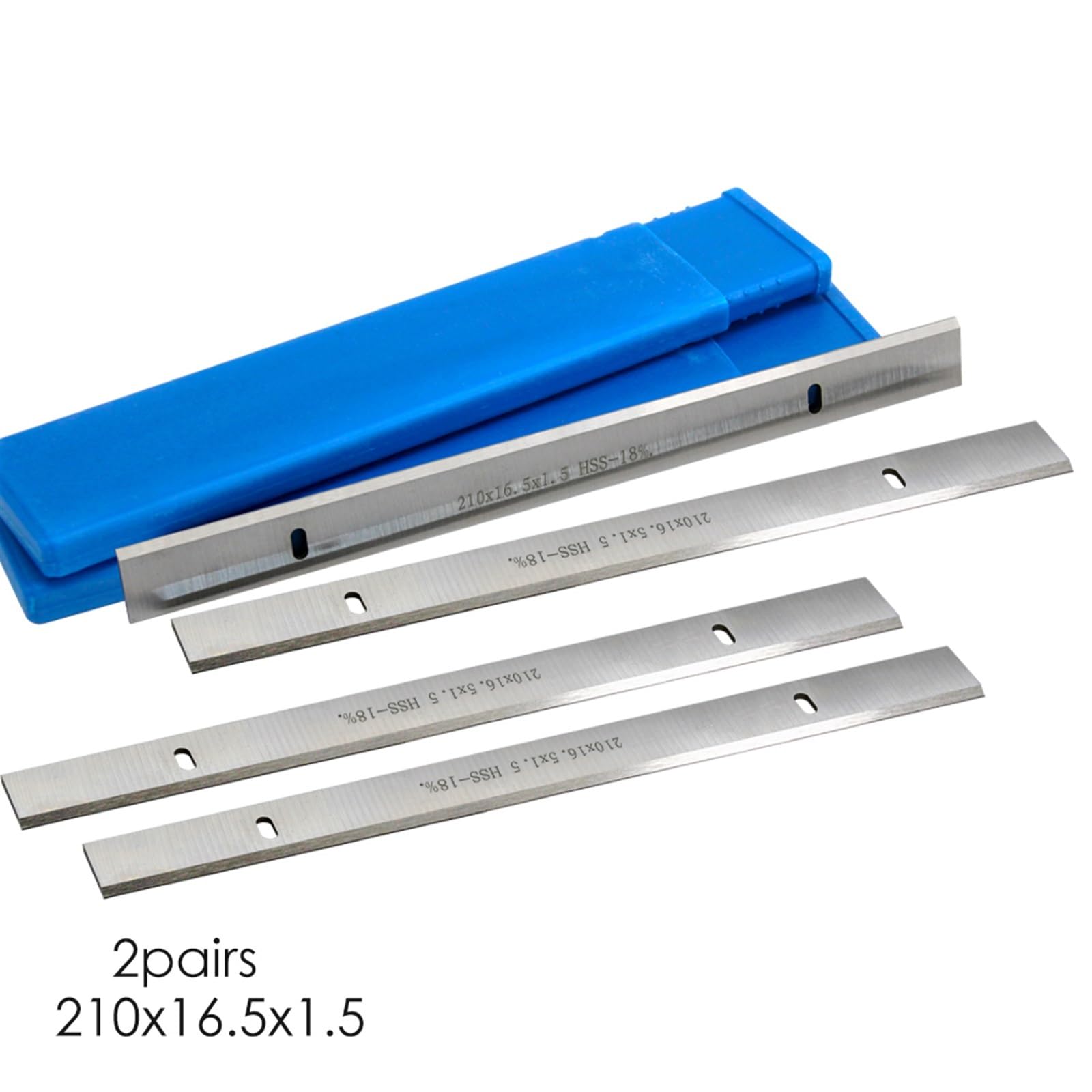 Lot de 2 paires de lames de rabot HSS 210 mm d'épaisseur 210 x 16,5 x 1,5 mm pour menuiserie