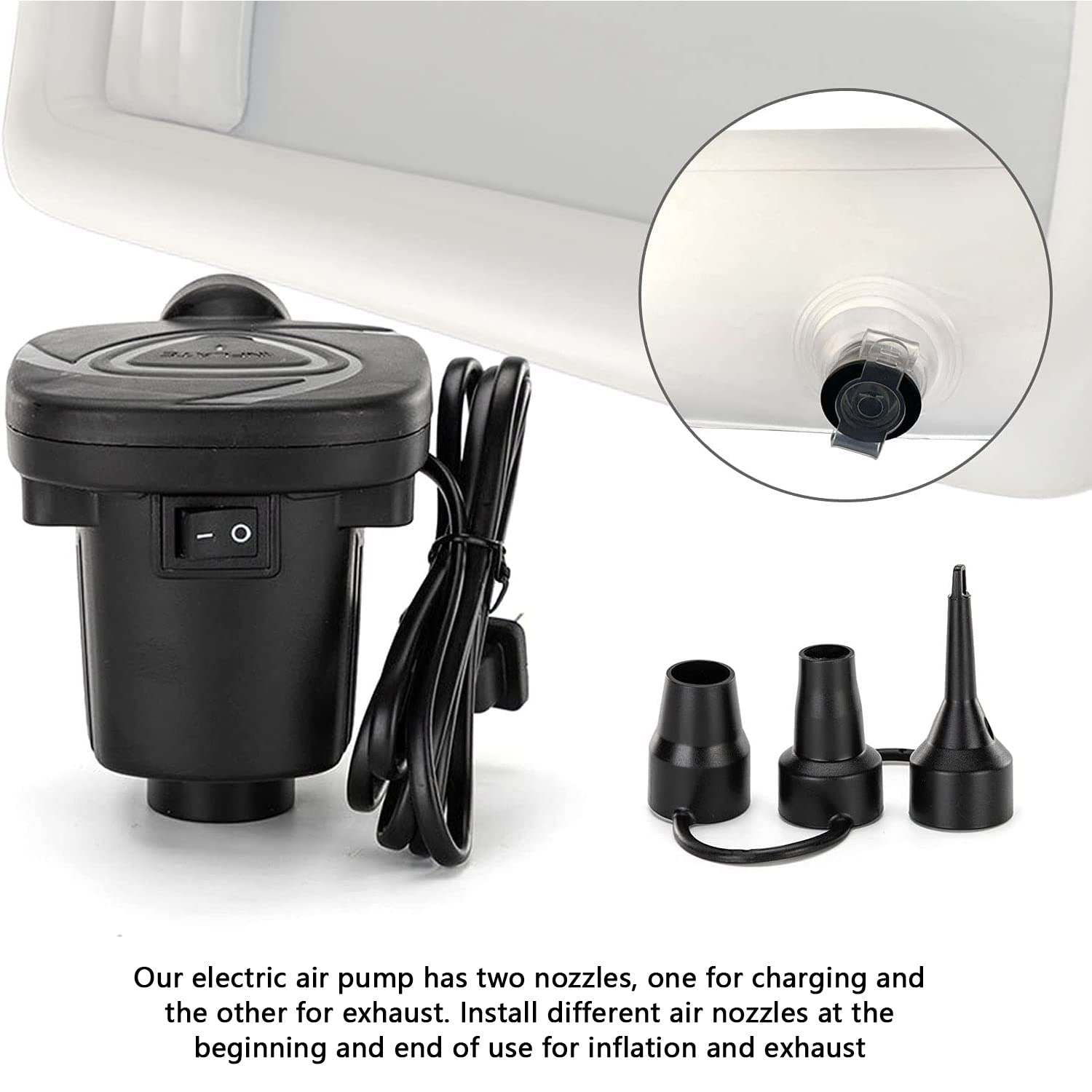 Kit Vasca Doccia Gonfiabile con Pompa ad Aria elettrica, Vasca da Bagno in PVC per Adulti con Sacca d'Acqua da Bagno a Letto, ausilio per Anziani, disabili, Anziani, pazienti