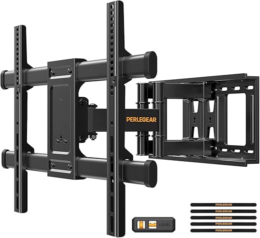 Perlegear TV Wandhalterung Schwenkbar Neigbar für 37-84 Zoll Flach & Curved Fernseher, TV Halterung max.VESA 600x400mm bis zu 60kg