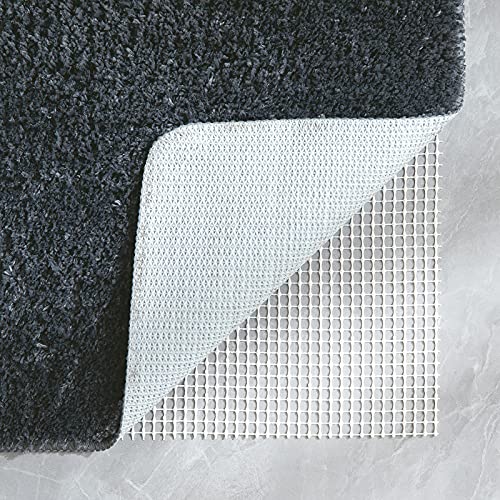 MIULEE Absorbent WC Toilet Rug Non Slip U Shape Bath Mat with High Hydroscopicity Rugs Super Soft Cozy and Shaggy Microfiber Rug Carpet for Bathroom 45x45 cm Dark Gray - Image 4