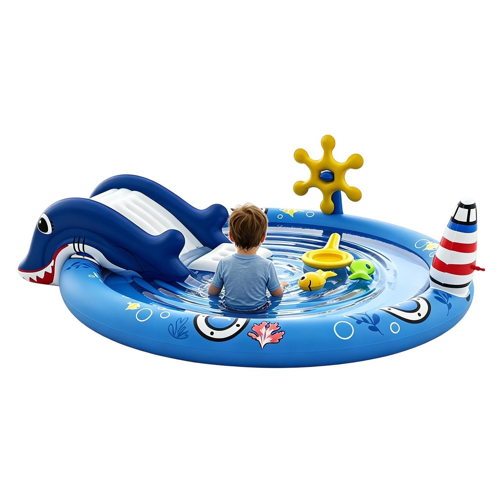 Piscina Hinchable Bebe 2-6 Años Parque Acuático Tobogán Chorros Verano | Piscina Infantil, Hinchable, 2-6 Años, Parque Acuático, Tobogán, Chorros, Verano, Jardín, Diversión, Playa