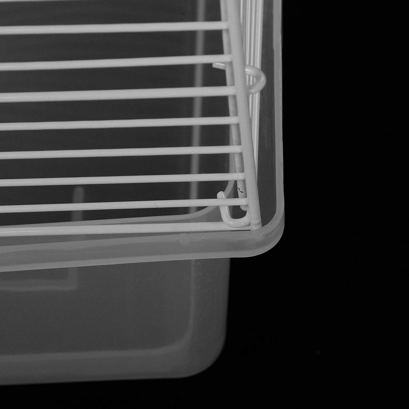 Hidyliu Gabbia Durevole per Piccoli Animali per Criceti, Conigli e Gatti - Ampio Spazio con Doppie Porte, Assemblaggio Fai-da-te, Base in Plastica Ad Alta Trasparenza (Grande)