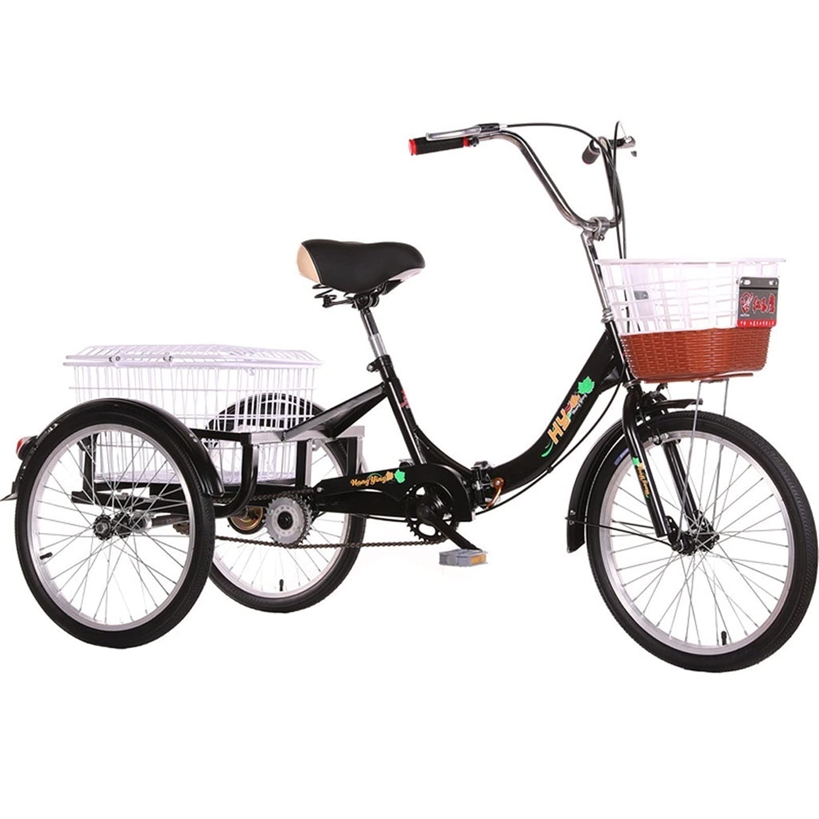 ZNND tricycle for adults Foldable Adult Tricycles 1 Speed Adult Trikes
