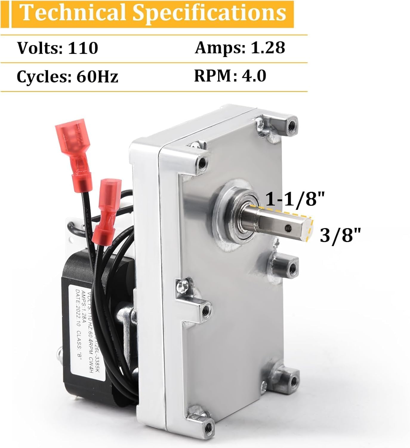 Adviace 80456 Auger Motor for US Stove 6039 6037 6033 & USSC 6039 Pellet Stove, Agitator for American Harvest 6041 6041i & US Stove 6041 & USSC 6041 Pellet Stove, Replacement for US Stove Auger Motor