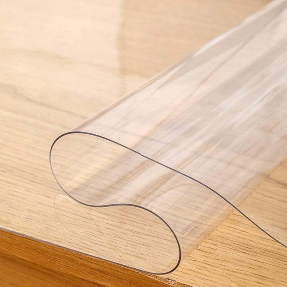 Gruytoie PVC Table Protector Table Cover 95x30cm, Table Cloth Waterproof Clear Plastic, Transparent Table Protector Mat 1mm Thickness Clear PVC Tablecloth Scratch Proof, for Home Kitchen