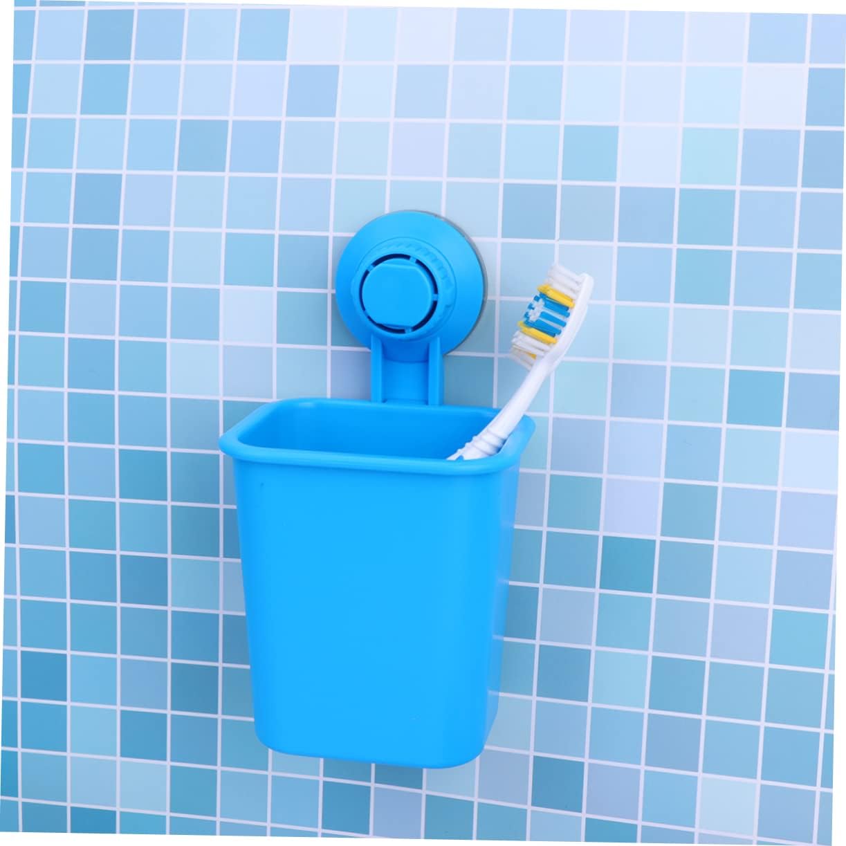 Punch Free Suction Cup Toothbrush Holder Wall Storage Stand Blue image 5