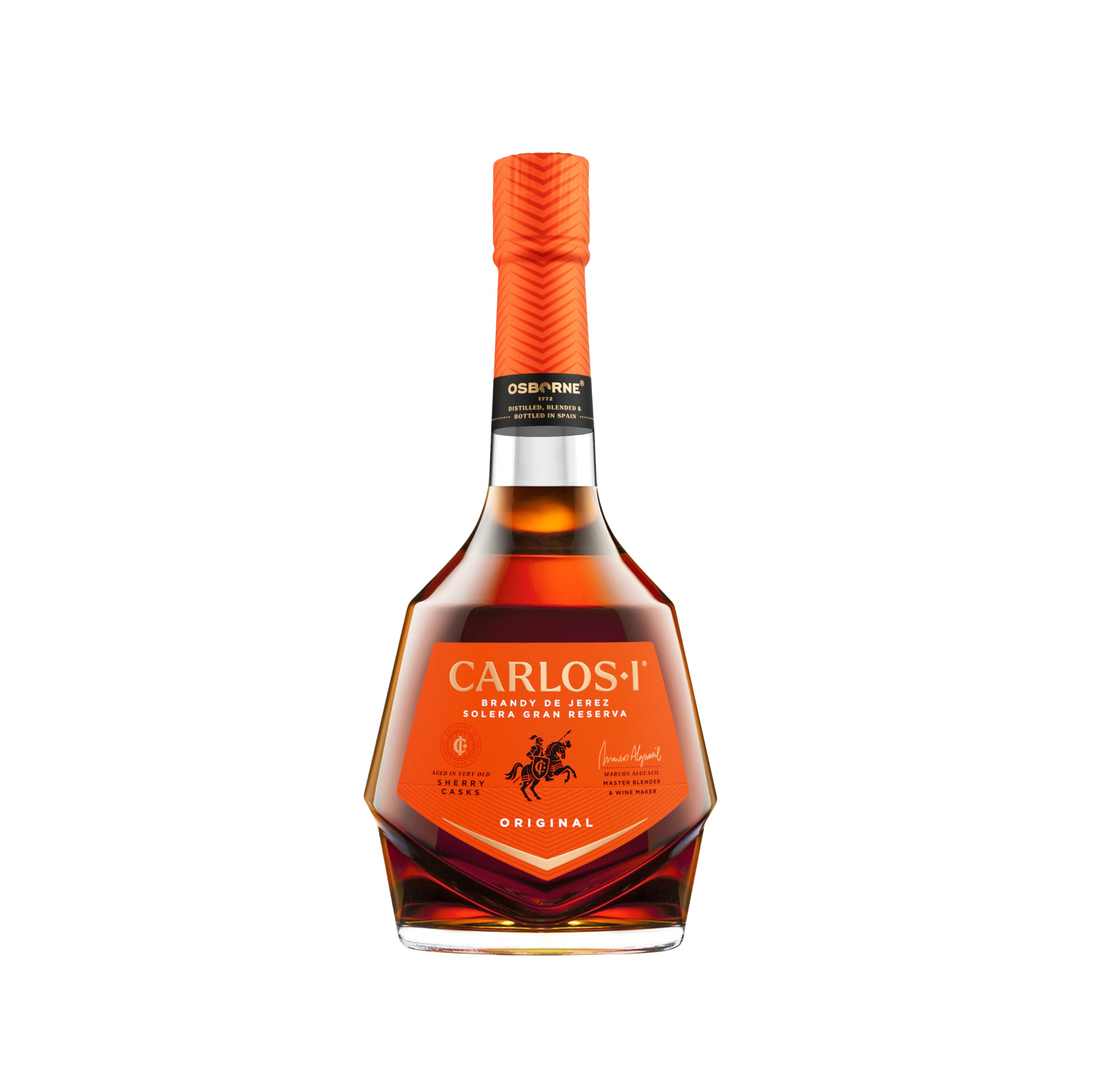 Carlos I Brandy De Jerez con Confezione Regalo, Bottiglia da 700ml