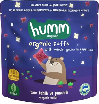 humm organic Organic Beetroot and Full Grain Puffs, 1 Pack