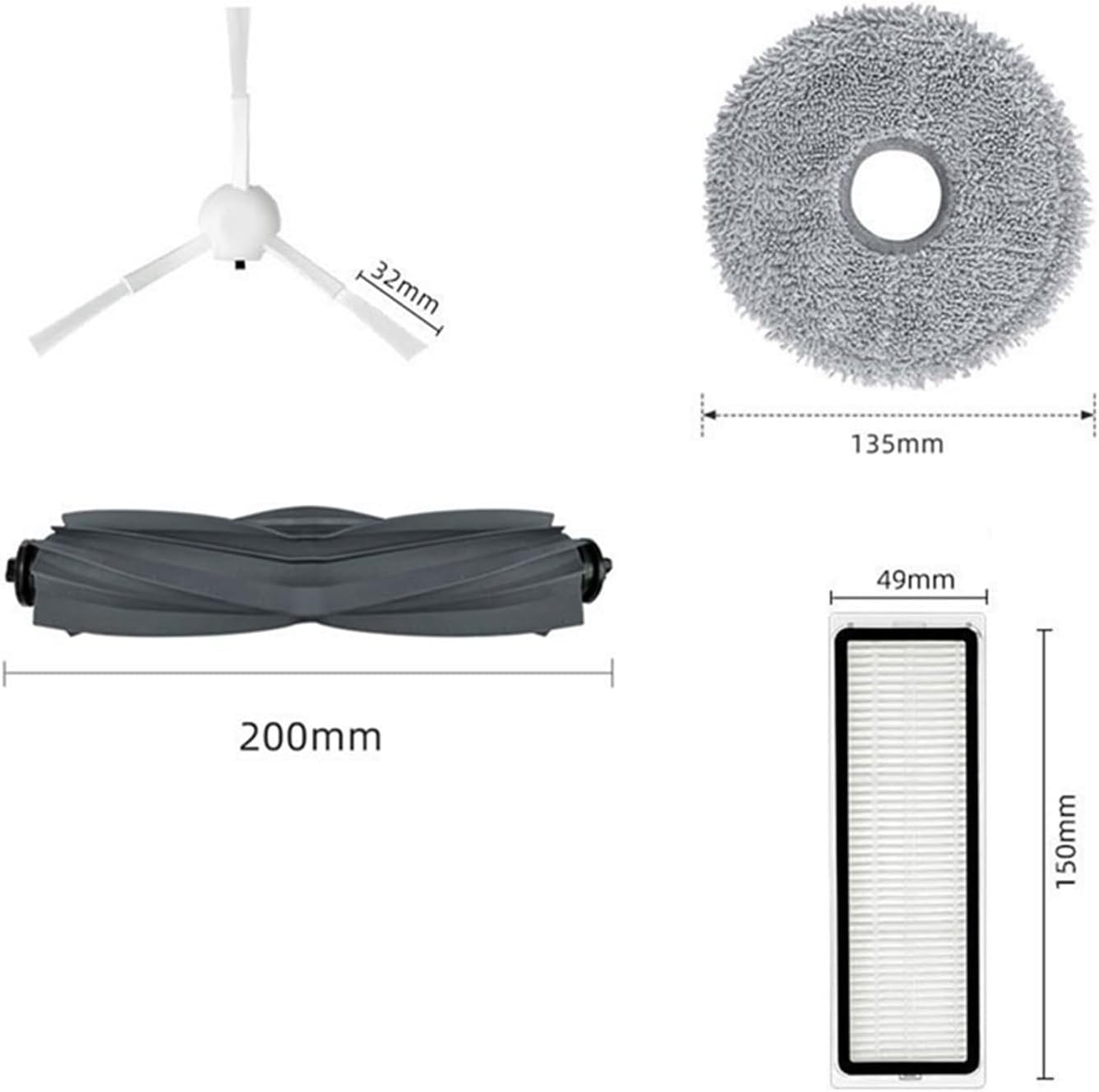 TEidea HEPA Filter Accessories Vacuum Cleaner Parts, Compatible for Dreame X10 S10 Plus L10S Ultra W10S Pro