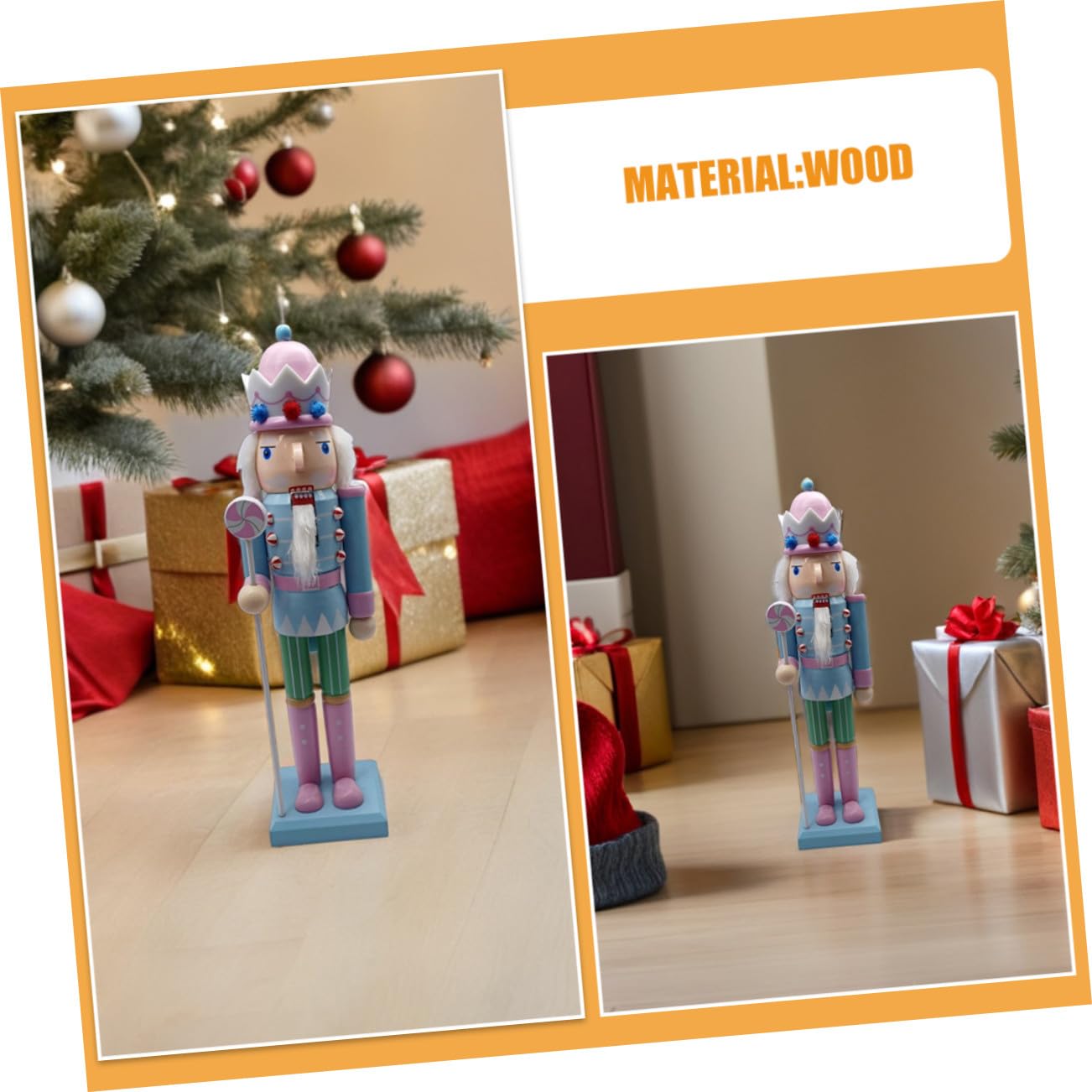 GLEAVI Nussknacker-Soldat als Ornament Traditionelle Weihnachtsdekoration mit Nussknacker-Figur aus Holz Dekorative Figur für Kaminsims Regal oder Tisch Weihnachtsfigur für Feiern
