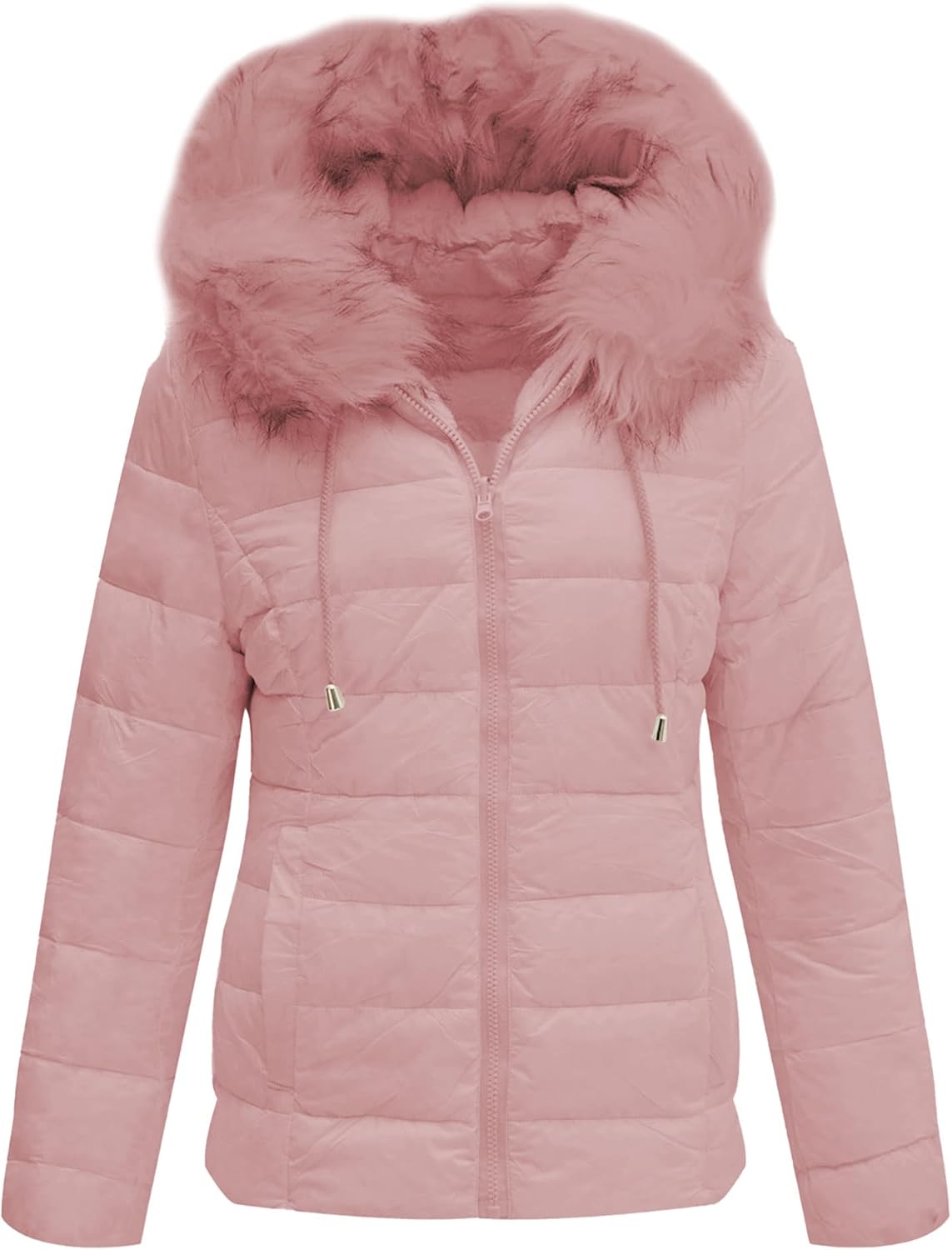 Bellivera Women Double Sided Faux Fur Jacket Spring and Winter Fashion Reversible Hood Puffer Coat with Fur Collar - Image 2