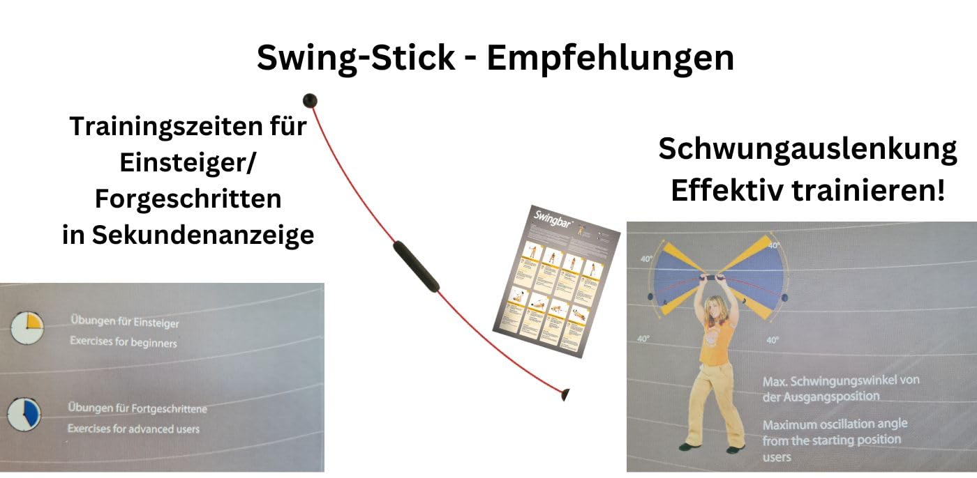 Swingstick Originaler 2.0 -deutsches Produkt - direkt vom Hersteller für eine Starke Rücken- und Rumpfmuskulatur inkl. Trainingsplakat und Online Workouts mit dem Schwungstab