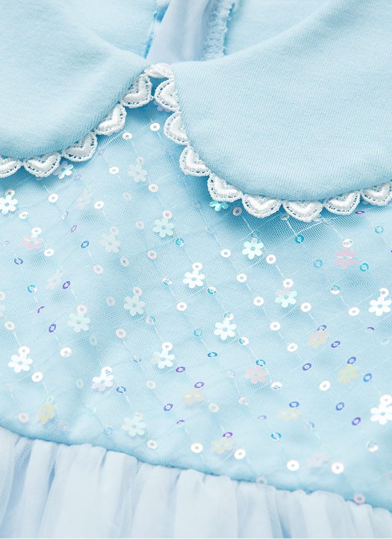 Blossoming Charm Flower Sequin Tutu Dress for Girls 3t-7years, Blue, Pink - Image 5