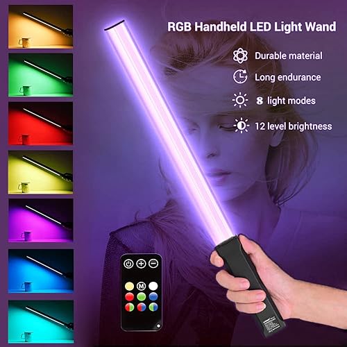 Miniatura 2 de Varita de luz para fotografía, tubo RGB, luz para fotografía, luces RGB, iluminación de video para filmación, transmisión, barra de luz LED