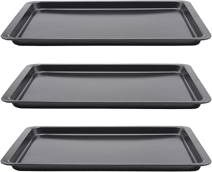 14.5" x 10" Non-Stick Baking Sheet Sets, Large Baking Tray Pans Rectangle Set of 3
